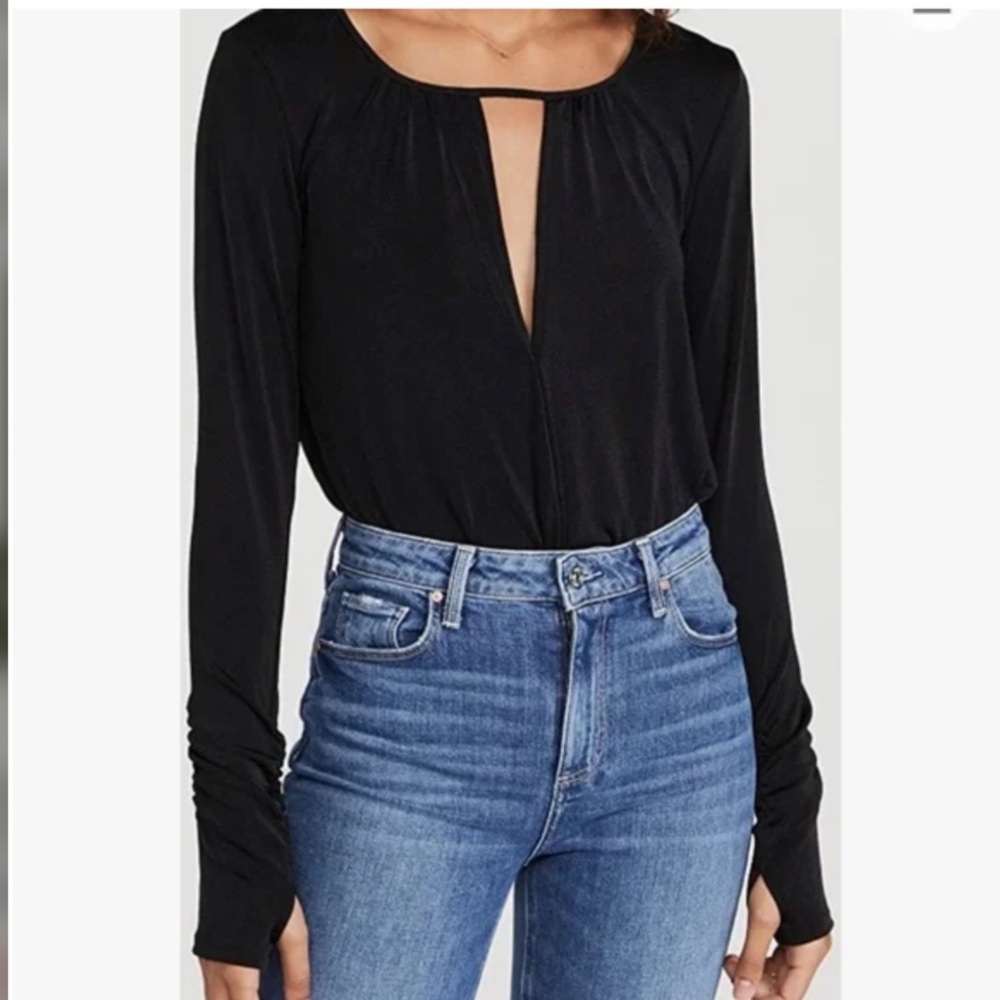 NWOT Free People Kaya Bodysuit Black Sz Small